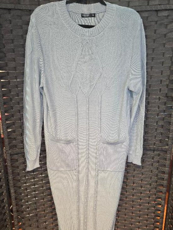 SHEIN Dresses & Skirts - Shein EURMUSE Plain Round Neck Long Sleeve Loose Casual Sweater Dress